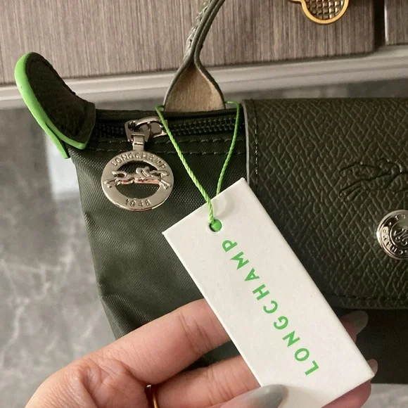 Longchamp Le Pliage Canvas Mini Handbag-Dark Green - Picture 5 of 10